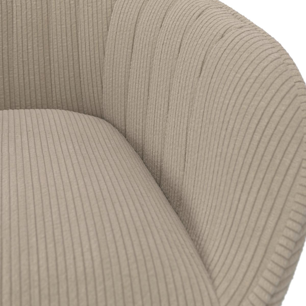 Naslanjač Sally, Bež, Vrtljiv - barve bukve/bež, Moderno, tekstil/les (61/84/58cm) - Bessagi Home