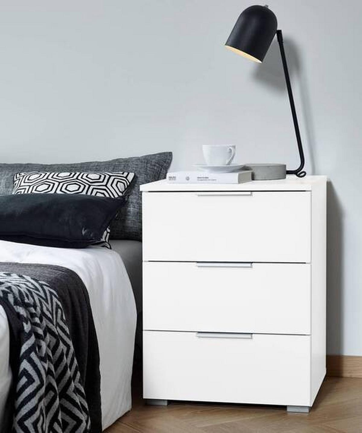 NOPTIERA ALABAMA - alb, Modern, material pe bază de lemn (47/62/42cm) - Modern Living