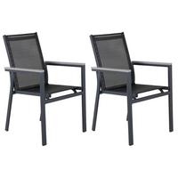 GARTENSTUHL-SET PARMA - Schwarz, KONVENTIONELL, Textil/Metall (57/90/59cm) - Gardenson