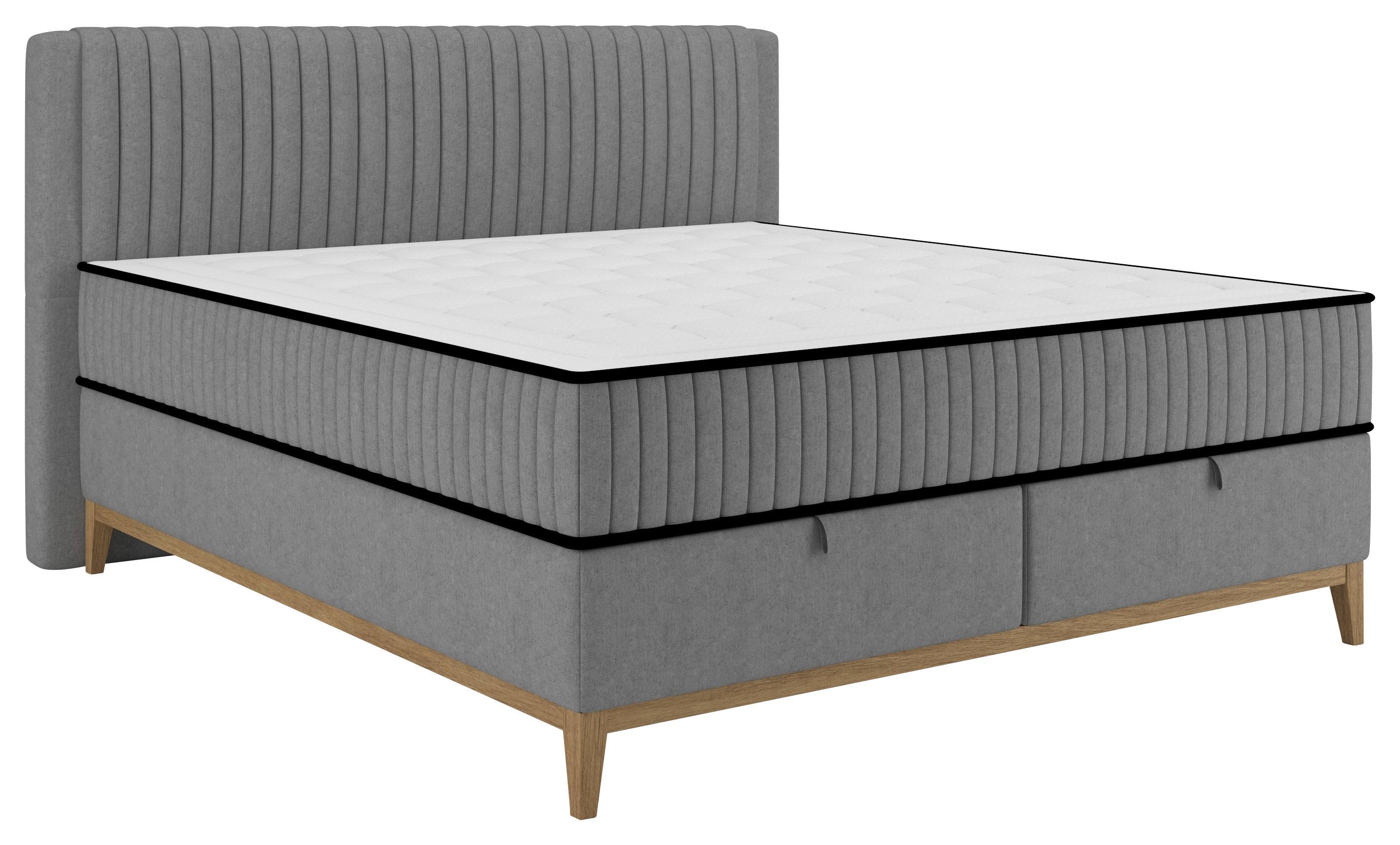 Bett Elena - Graphitfarben, Konventionell, Holz/Holzwerkstoff (200/200cm) - Sembella