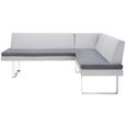 Eckbank in Grau - Chromfarben/Grau, MODERN, Textil/Metall (208/170cm) - PREMIUM LIVING
