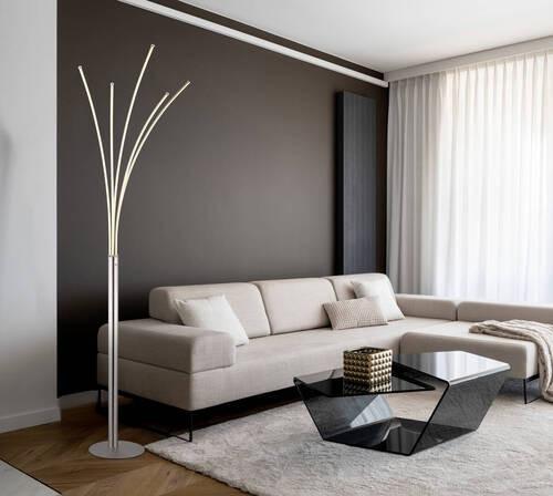 Stoječa Led-svetilka Bizzy, S Sijalko - barve kroma/črna, Design, kovina/umetna masa (56/187cm)