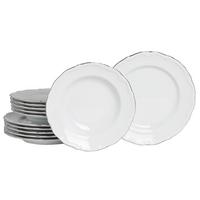 Jedilni Servis Maria Theresia Platin, 12-Delni - platinaste barve/bela, Basics, keramika - Creatable