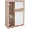 Vitrina Malta - bijela/boje hrasta, Moderno, staklo/drvni materijal (96/132/35cm) - Modern Living