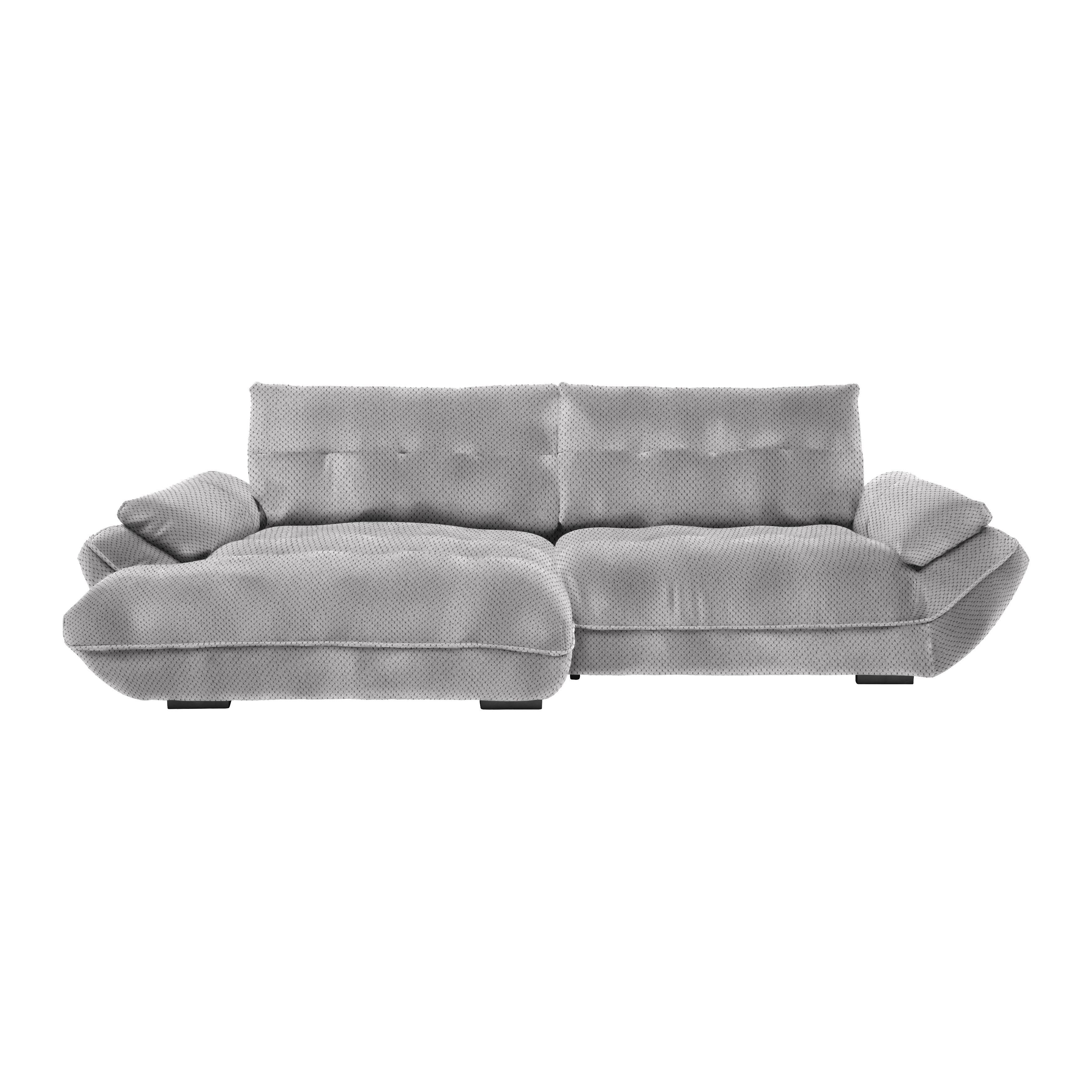 Wohnlandschaft Vivo Hellgrau - Hellgrau/Schwarz, MODERN, Kunststoff/Textil (179/63/317cm) - Premium Living