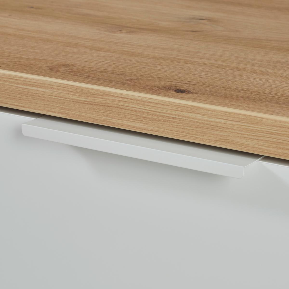 Tv-element Wide, Bela, Barva Hrasta - bela/visoki sijaj, Moderno, kovina/leseni material (240/75/40cm) - Mömax