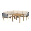 LOUNGESET JULINA - akaciefärgad/cremefärgad, Modern, metall/trä (205/76/72cm) - Bessagi Garden