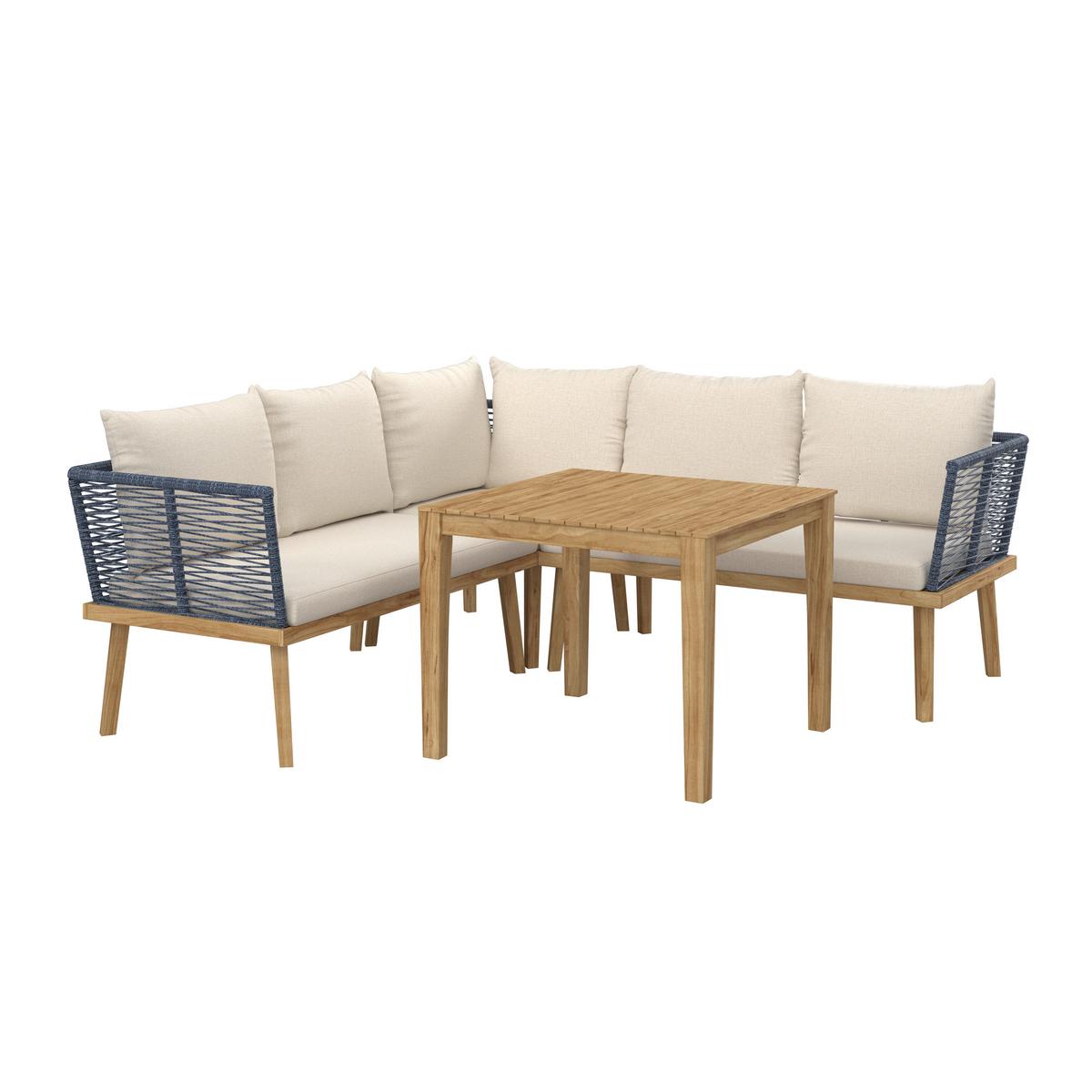 Lounge Garnitura Julina, Krem - krem barve/barve akacije, Moderno, kovina/tekstil (205/76/72cm) - Bessagi Garden
