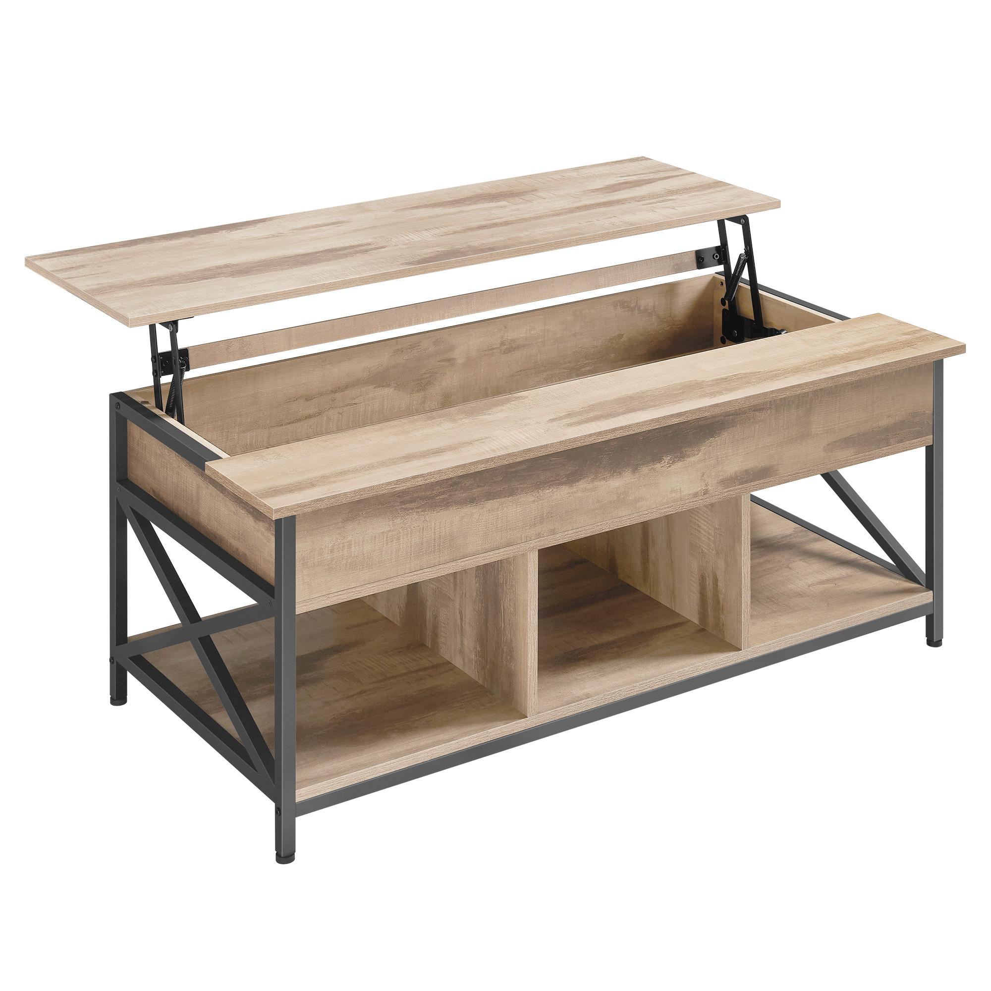 COUCHTISCH COFFEE TABLE - Schwarz/Braun, MODERN, Holzwerkstoff/Metall (120/60/48cm) - MID.YOU