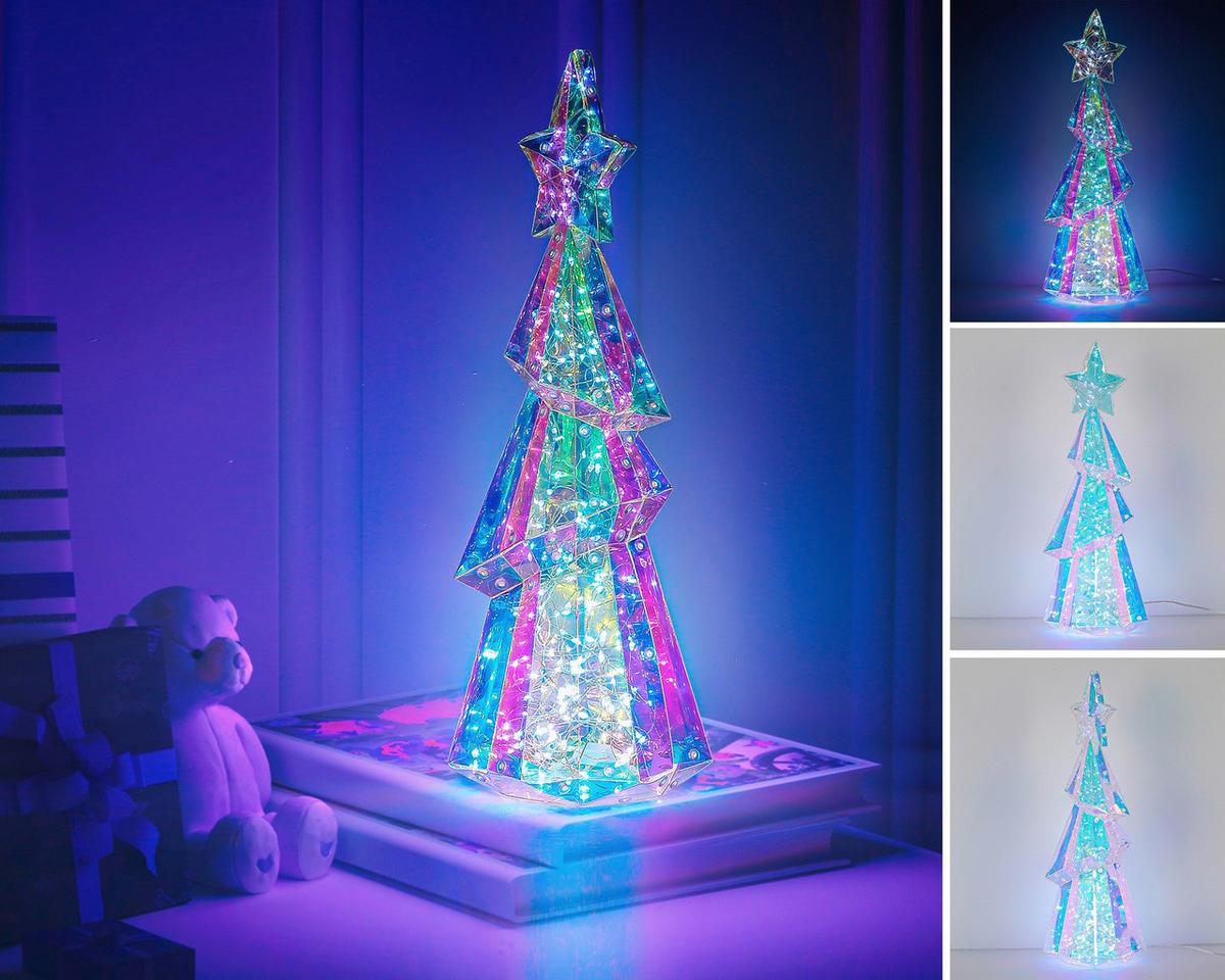 LED-Dekoleuchte Baumi Weiß/Transparent max. 6 Watt - Transparent/Weiß, MODERN, Kunststoff (44/17/17cm) - Mömax