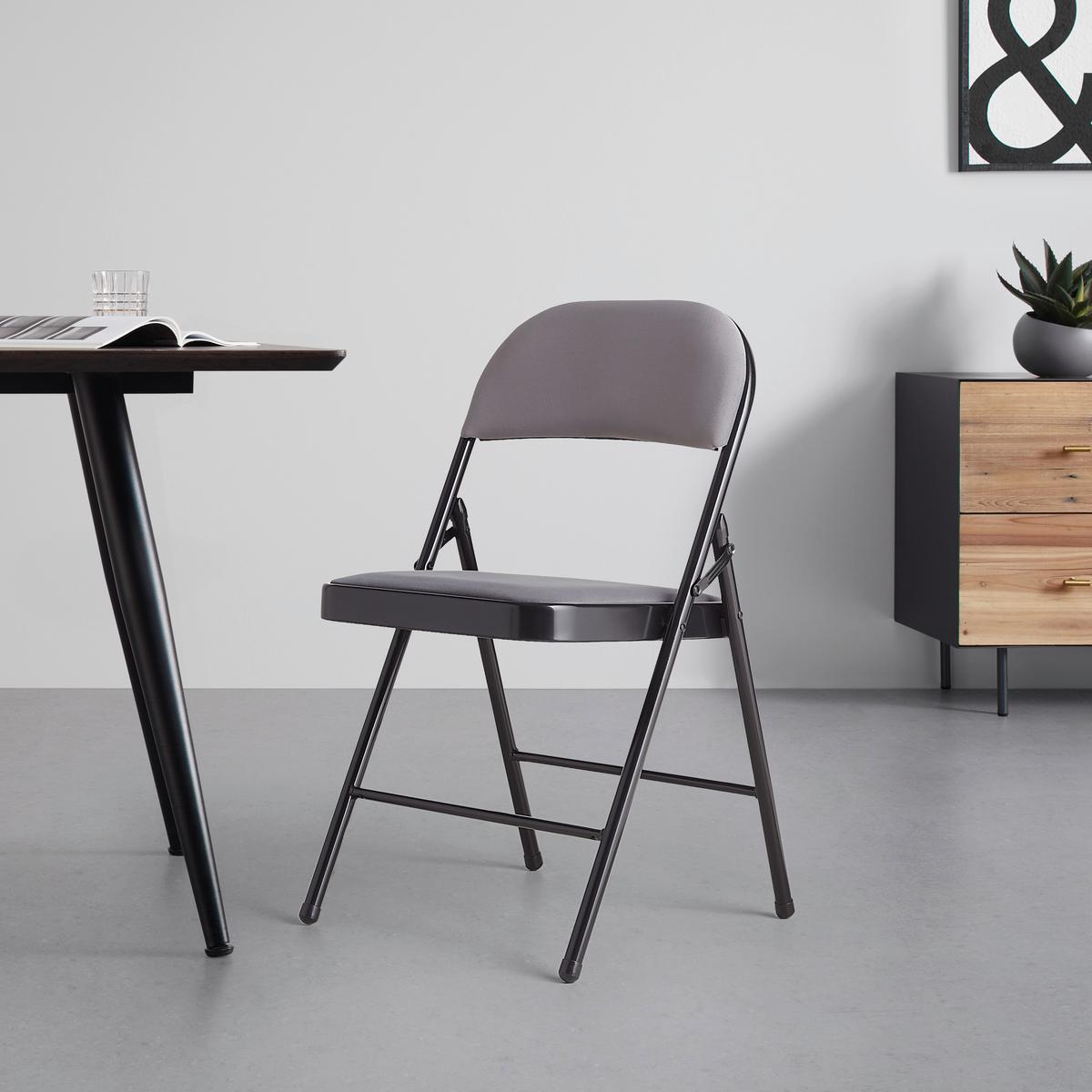 Klappsessel Walter III Grau/Schwarz - Schwarz/Grau, Konventionell, Textil/Metall (46.5/79/47cm) - Mömax