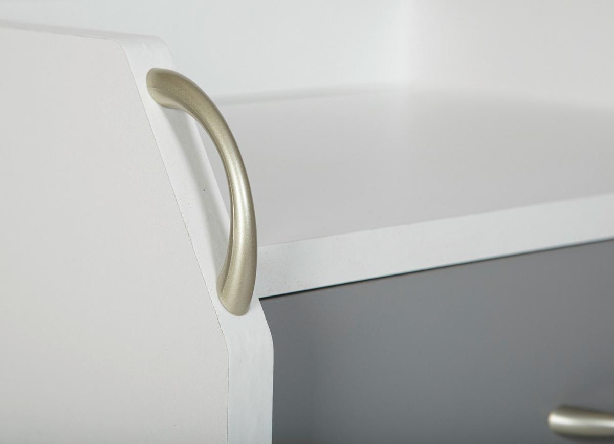 Rollcontainer Printi Grau/Weiß - Silberfarben/Weiß, KONVENTIONELL, Holzwerkstoff/Kunststoff (40/65/36cm) - MID.YOU