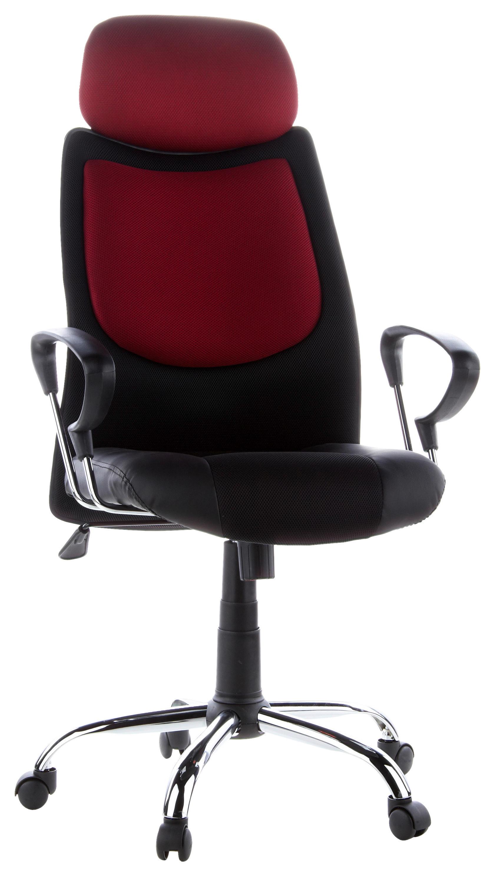Pisarniški Stol City 80, Vinsko Rdeča, Črna - srebrne barve/črna, Basics, kovina/umetna masa (62/129/52cm) - MID.YOU