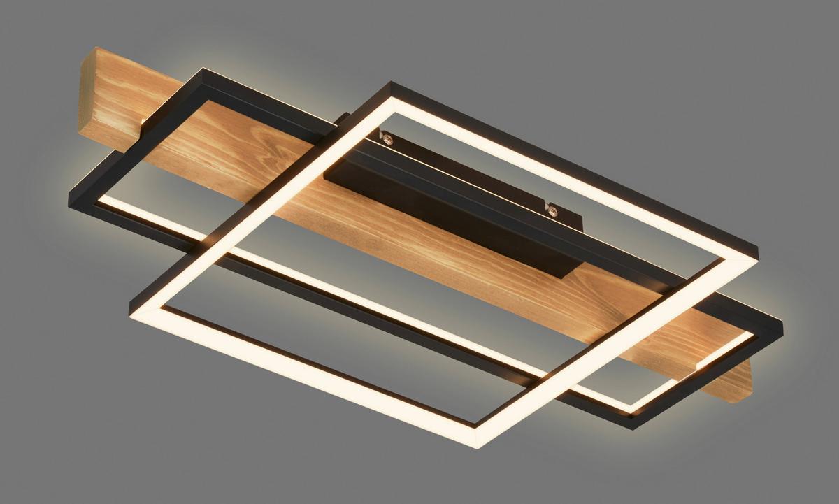 LAMPA SUFITOWA LED 3839014 CADRE 32 W - kolor dębowy/czarny, Natur, metal/drewno (55/30/8cm) - Briloner