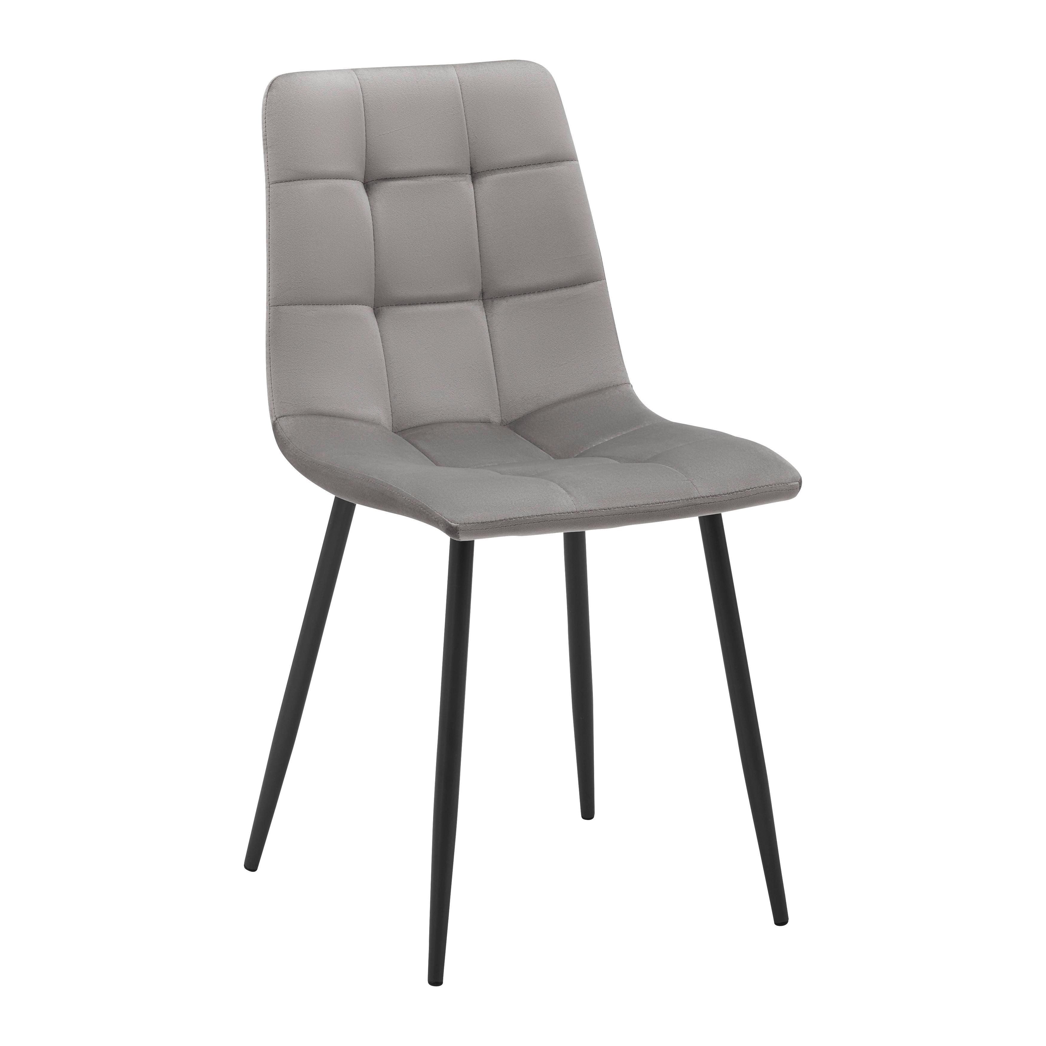Stuhl Ria Taupe Samt Gepolstert - Taupe/Schwarz, MODERN, Holz/Textil (43,5/87/54cm) - Bessagi Home