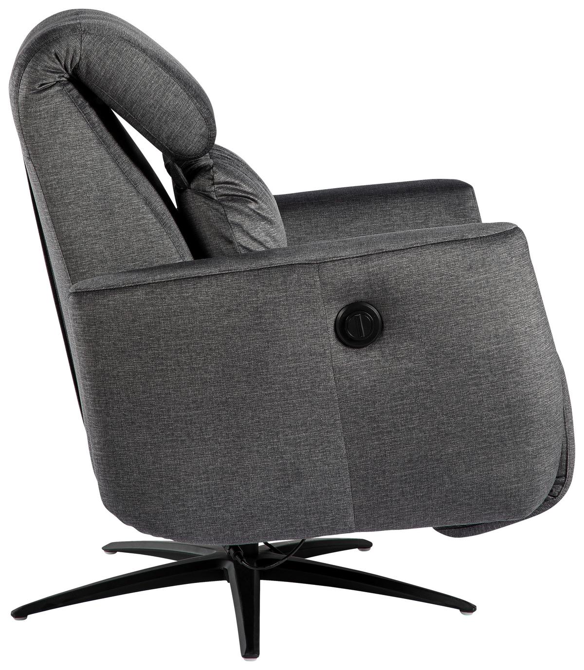 Tv-fotelj Riva, Siva - črna/barve grafita, Moderno, kovina/tekstil (71/108/176cm)