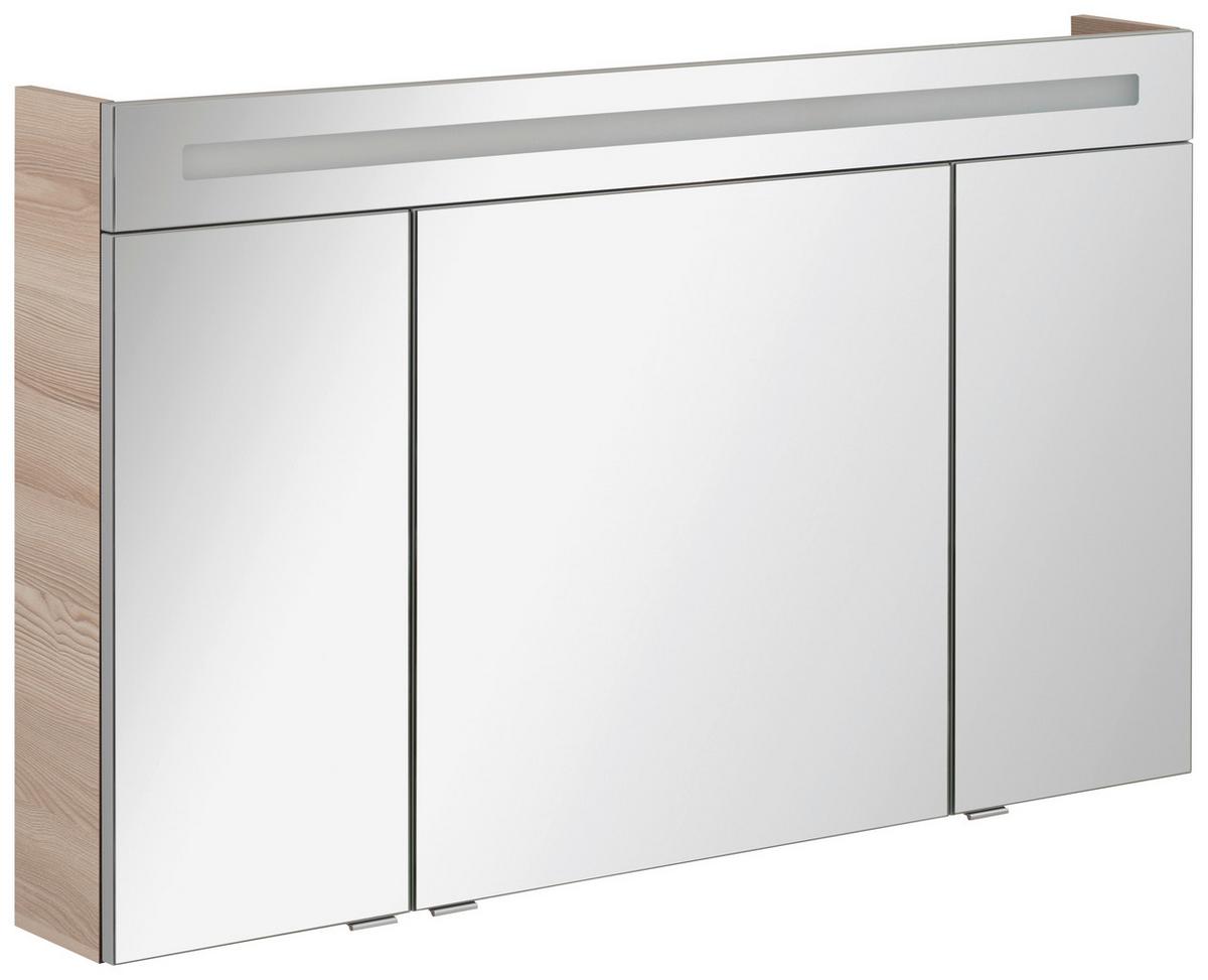 Spiegelschrank "B.Clever" , esche - Alufarben, MODERN, Glas/Holzwerkstoff (120/71/16cm) - MID.YOU