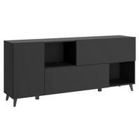 Comodă cu uși PHUKET - negru, Design, material pe bază de lemn (180/76/39cm) - P & B