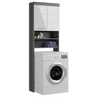 Waschmaschinenschrank Scout Anthrazit/Weiß ca.63x191x24cm - Chromfarben/Weiß Hochglanz, MODERN, Holzwerkstoff/Kunststoff (63/191/24cm) - MID.YOU