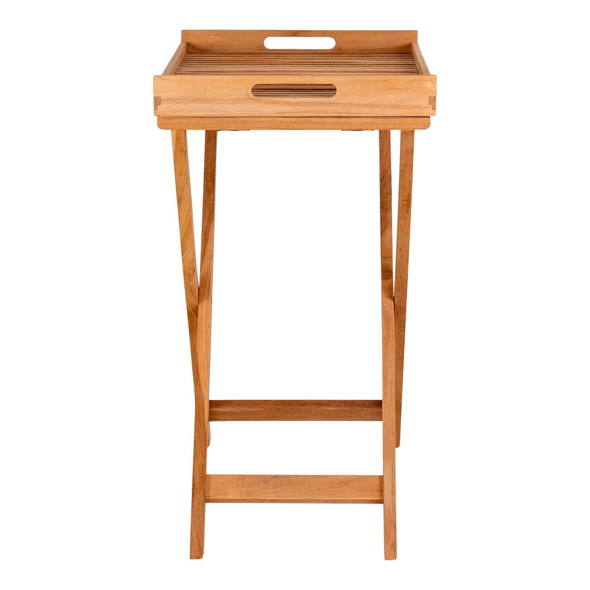 Klapptisch Ronda Teak - Braun, MODERN, Holz (40/60/70cm) - Gardenson