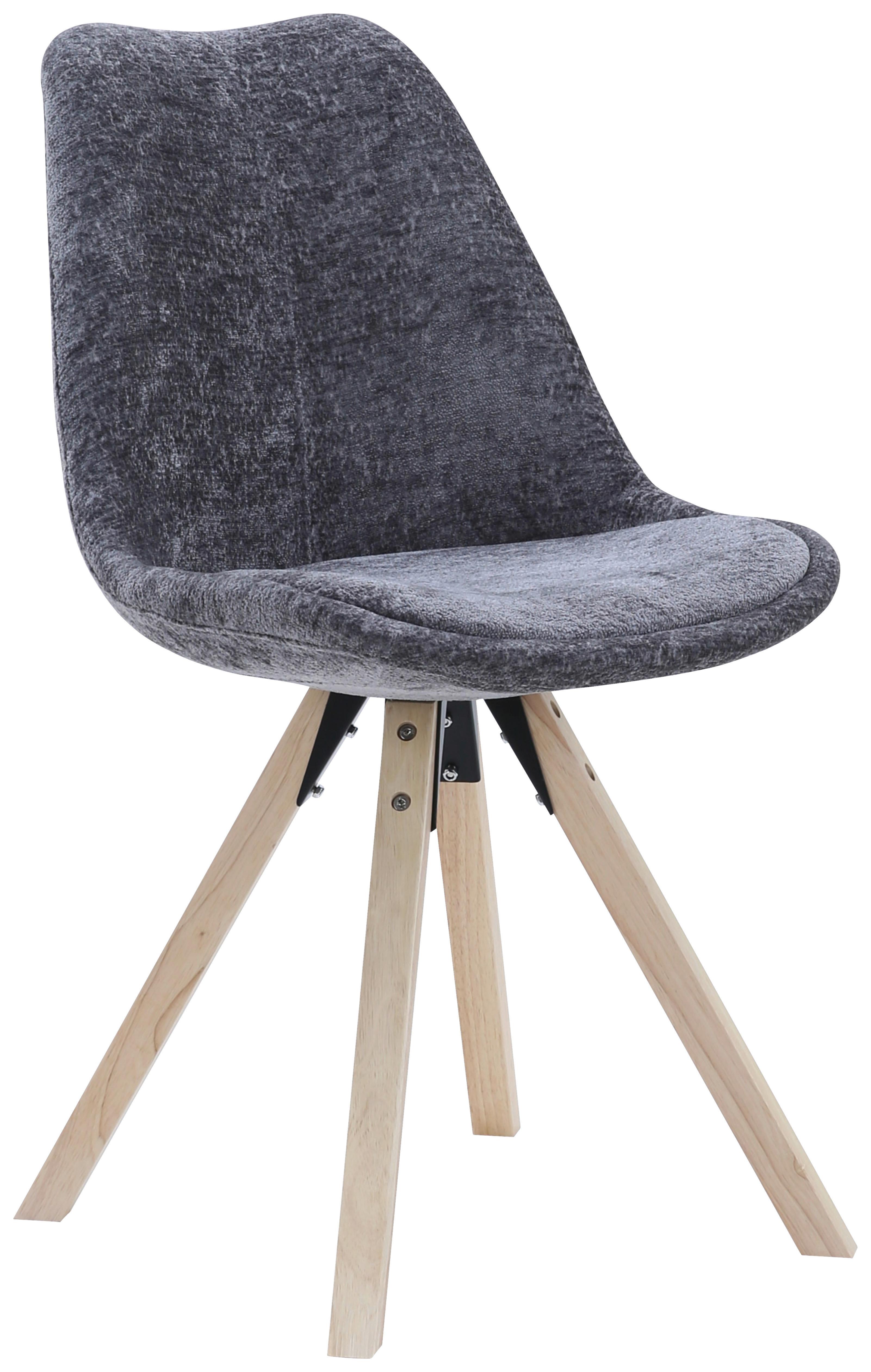 Stuhl Lilly 2 Anthrazit - Anthrazit/Naturfarben, MODERN, Holz/Textil (49/85/57cm) - Mömax
