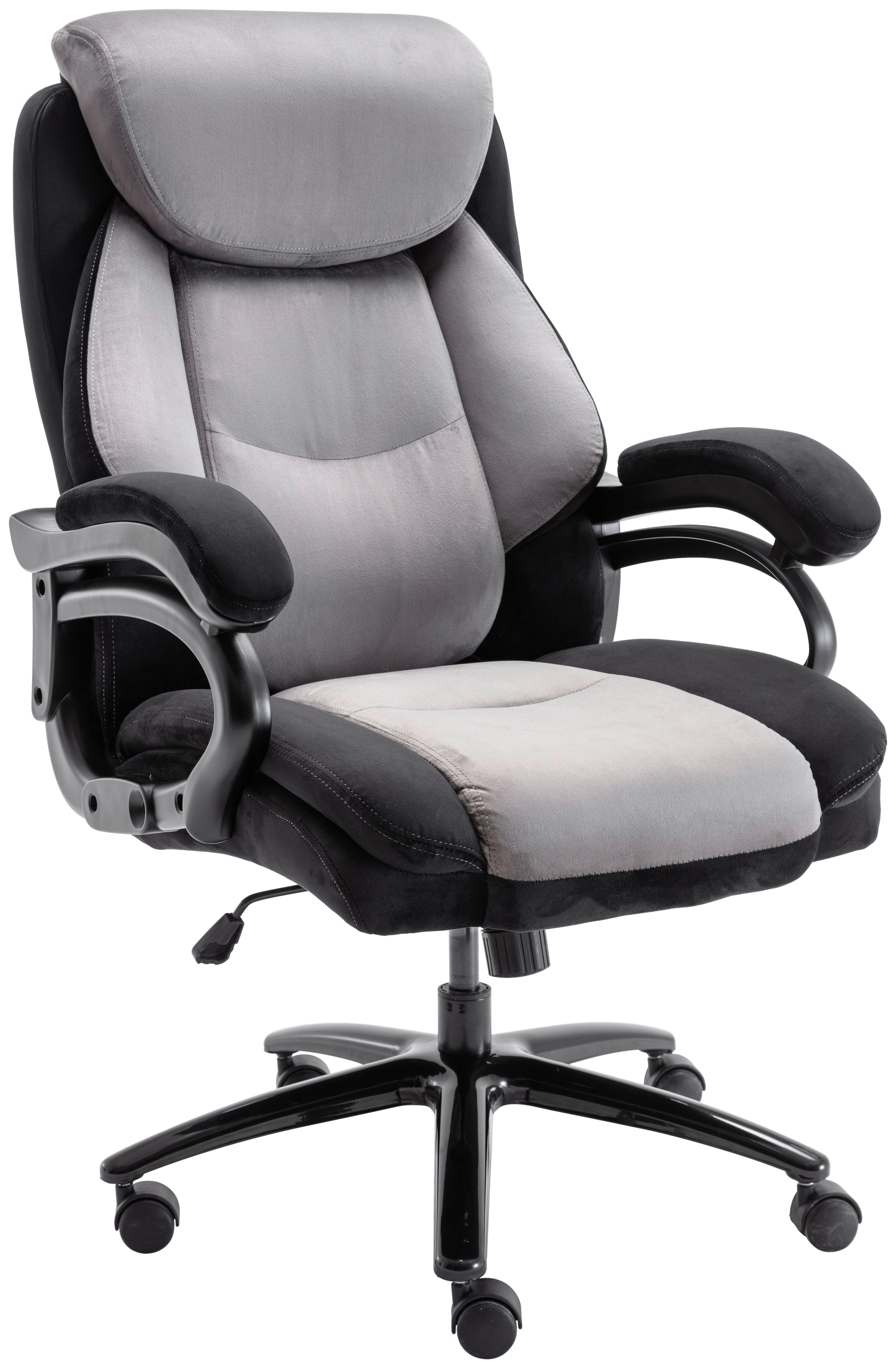 Chefsessel Alwin In Grau/schwarz - Schwarz/Grau, Modern, Holz/Kunststoff (84/119/67cm) - Mömax