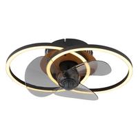 DECKENVENTILATOR 03661 - Schwarz/Grau, Design, Kunststoff/Metall (42/28/14,4cm) - Globo