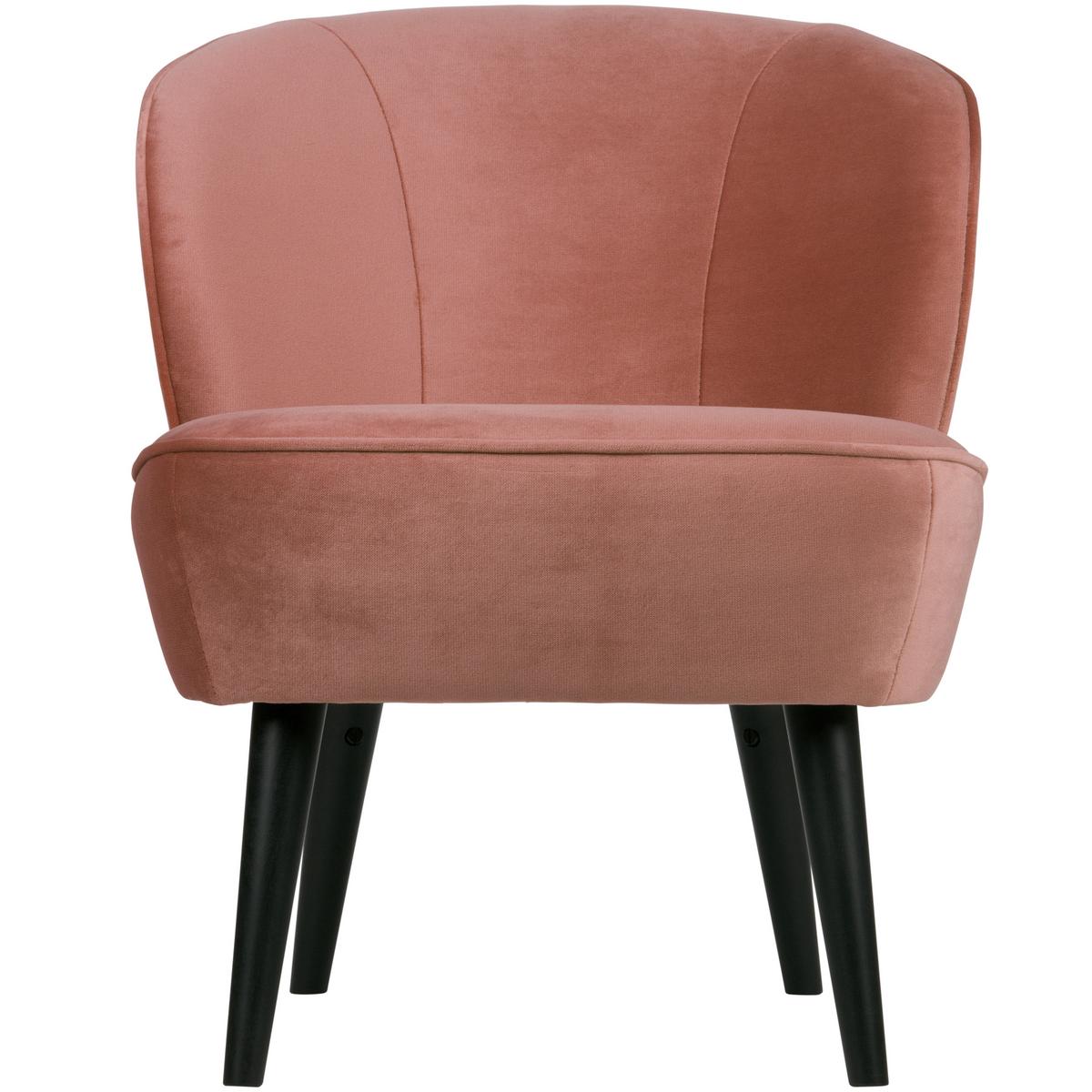 Sessel Sara Rosa - Schwarz/Rosa, Design, Holz/Textil (59/71/70cm) - Livetastic