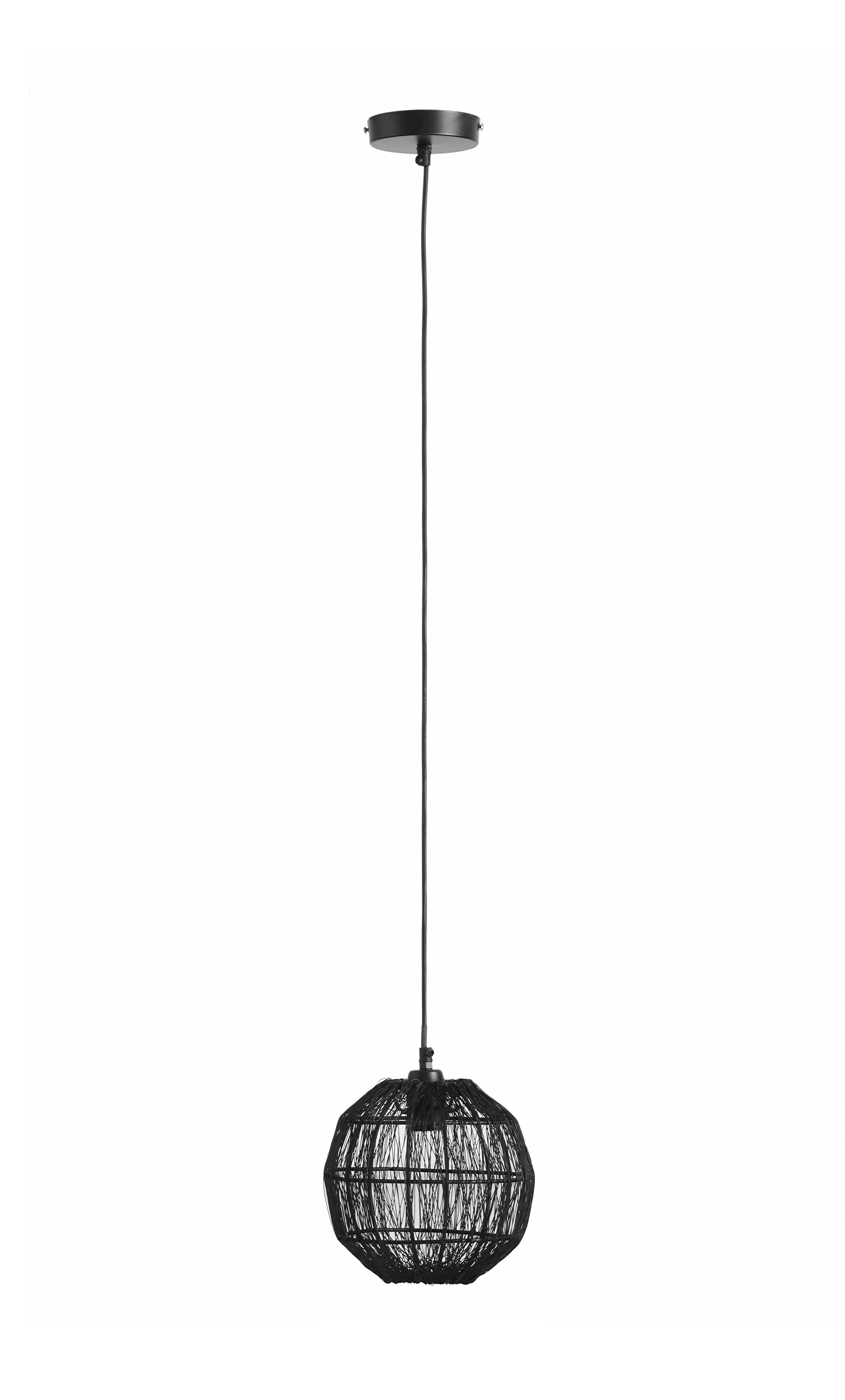 Hängeleuchte Hermi II max. 25 Watt - Schwarz, Basics, Metall (20/120cm) - Globo