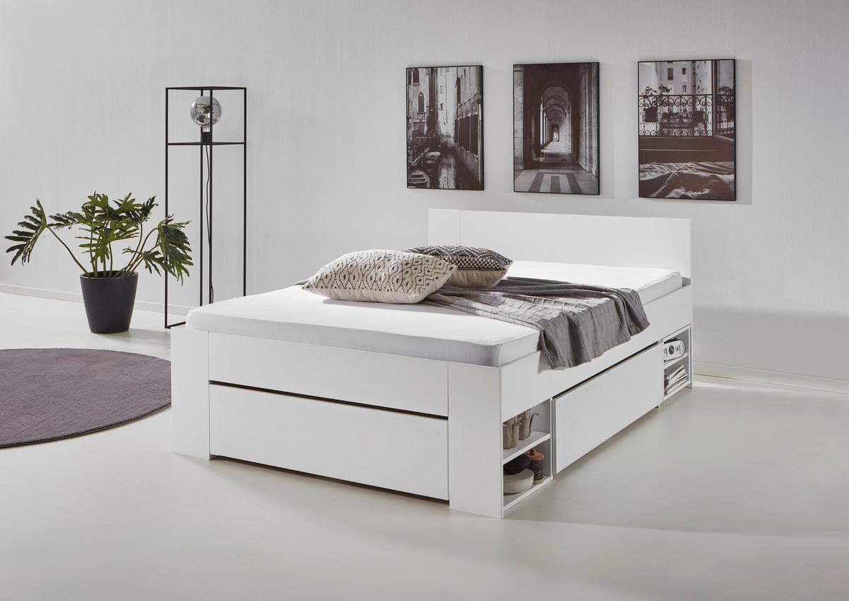 Postelja S Predalom Azurro 2-120 - bela, Moderno, leseni material (120/200cm) - Mömax