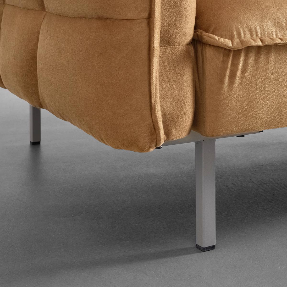 Schlafsofa Kupferfarbe, "nelly", Samt - Silberfarben/Kupferfarben, Modern, Holz/Textil (208/76,5/79cm) - Bessagi Home