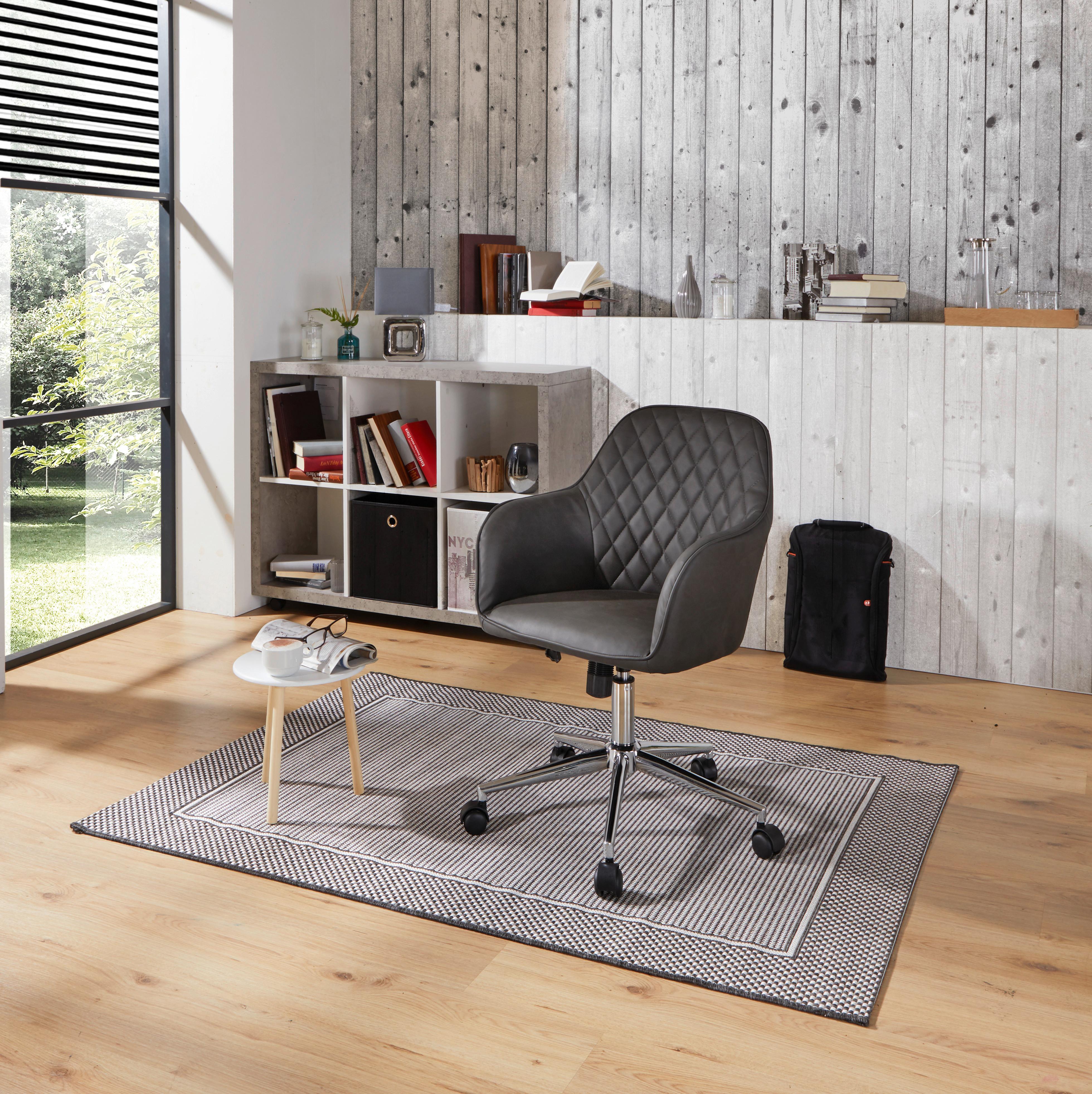 KRZESŁO OBROTOWE MELBOURNE - antracytowy/brązowy, Modern, tworzywo sztuczne/metal (57,5/84,5-94,5/58,5cm) - MID.YOU