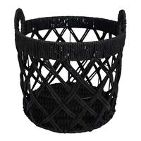 Kosár Charly - M - fekete, Modern, fém/papír (35/38cm) - Modern Living