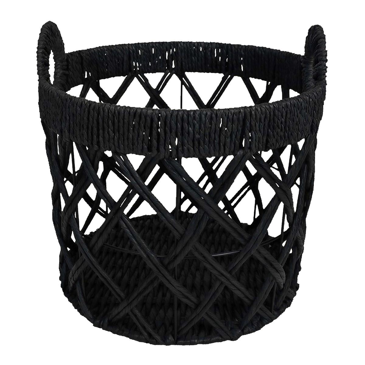 Kosár Charly - M - fekete, Modern, fém/papír (35/38cm) - Modern Living