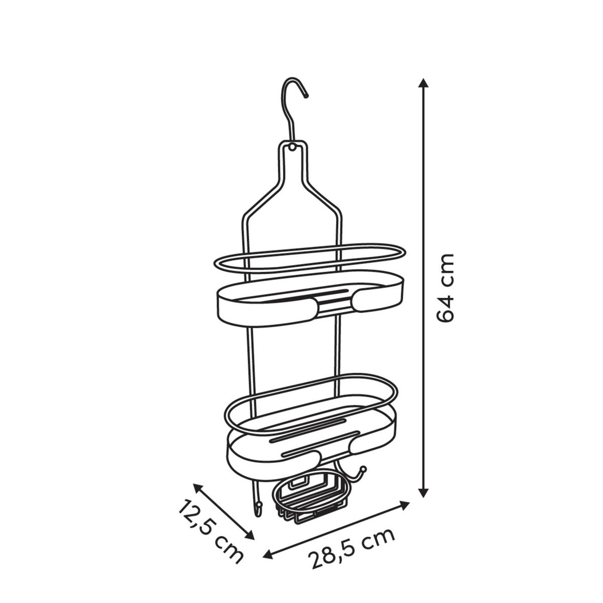 Regal Za Tuš Argileo - bež, Basics, metal (28,3/12,6/63,5cm)