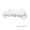 LOUNGEGRUPP ARIANNA - svart/cremefärgad, Modern, metall/textil (228cm) - Bessagi Garden