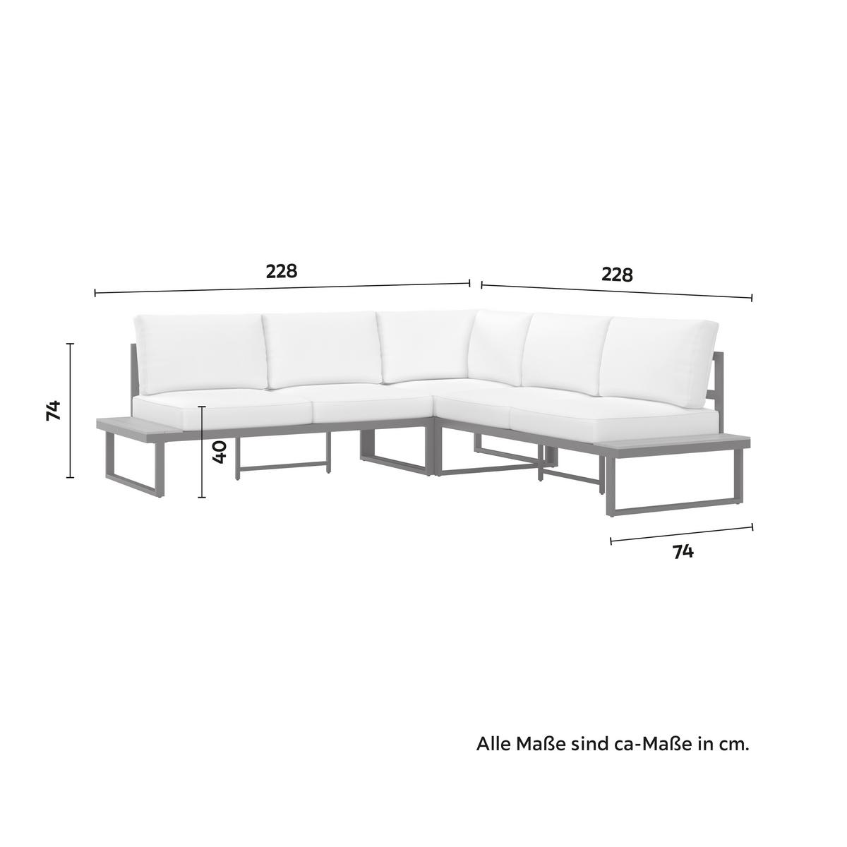 Garnitură grădină Arianna - crem/culoare natur, Modern, plastic/metal (228/74/74cm) - Bessagi Garden