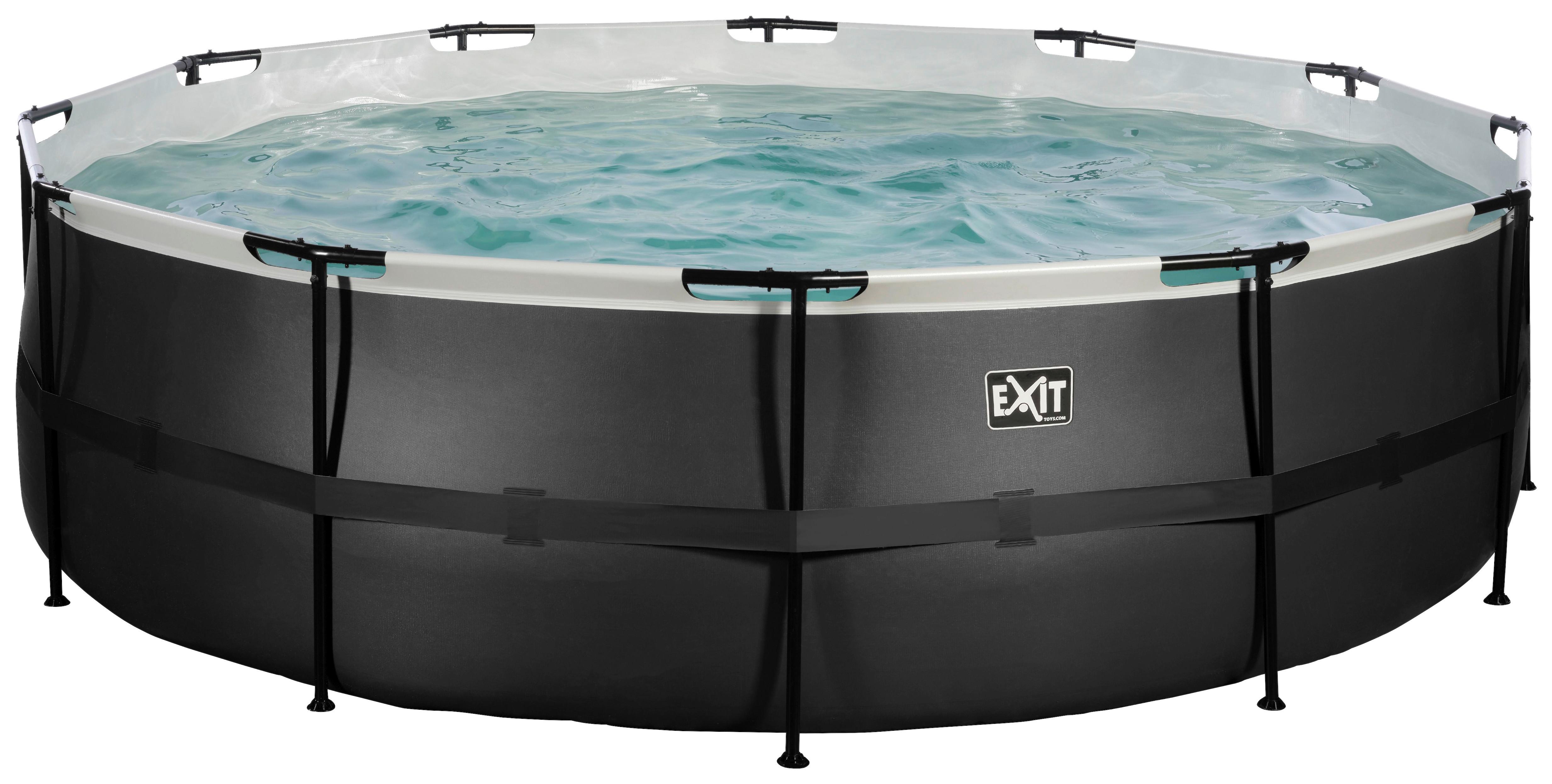 Bazen Exit Black Pool, Črpalka S Peščenim Filtrom, Ø 488cm - črna, Konvencionalno, kovina (488/122cm) - EXIT Toys