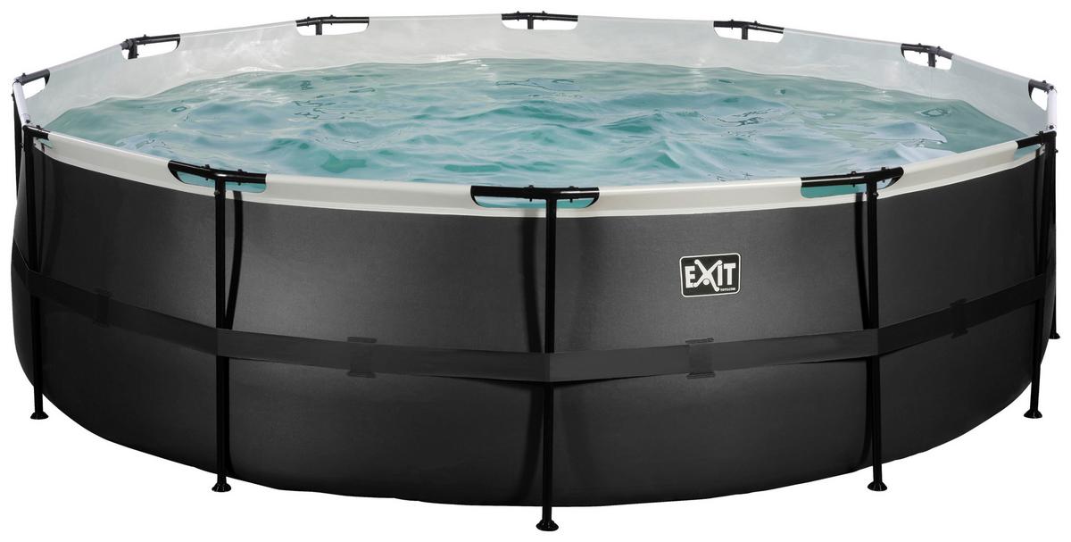 Bazen Exit Black Pool, Črpalka S Peščenim Filtrom, Ø 488cm - črna, Konvencionalno, kovina (488/122cm) - EXIT Toys