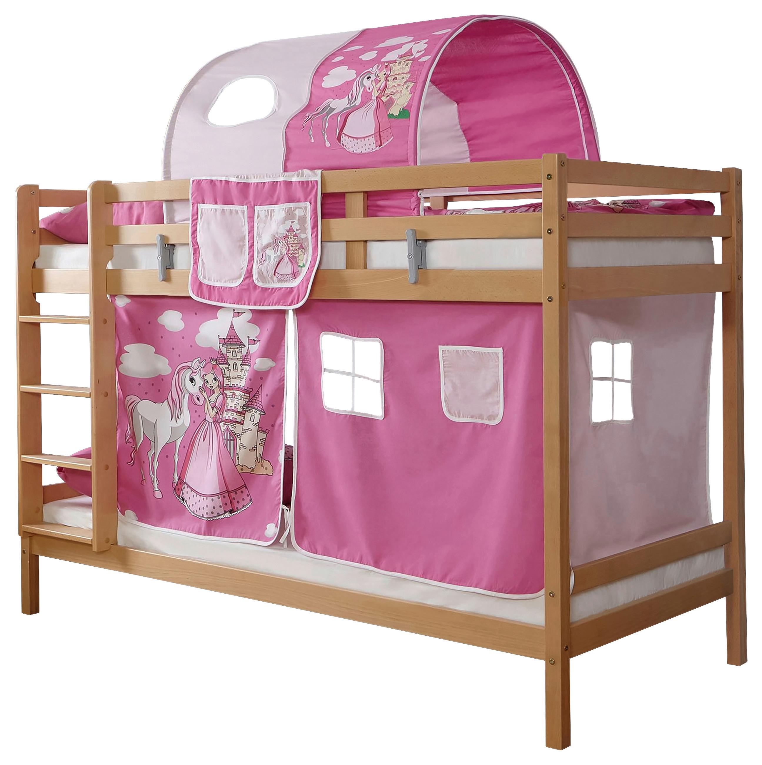 Pograd Rene, 90x200, Bukev, Masivno - pink/bela, Moderno, tekstil/les (90/200cm) - MID.YOU
