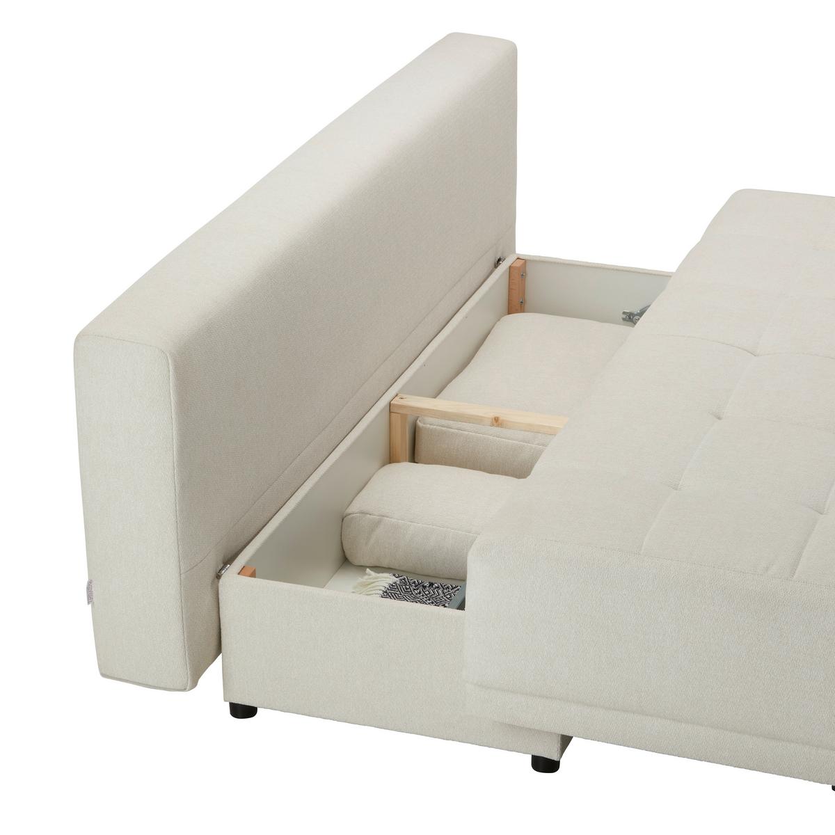 Schlafsofa in Weiß - Schwarz/Weiß, MODERN, Textil (195/77/100cm) - Mömax