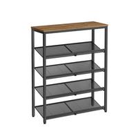Regal Braun/Schwarz ca. 75x93x28 cm - Schwarz/Braun, Trend, Holzwerkstoff/Metall (75/93/28cm) - MID.YOU