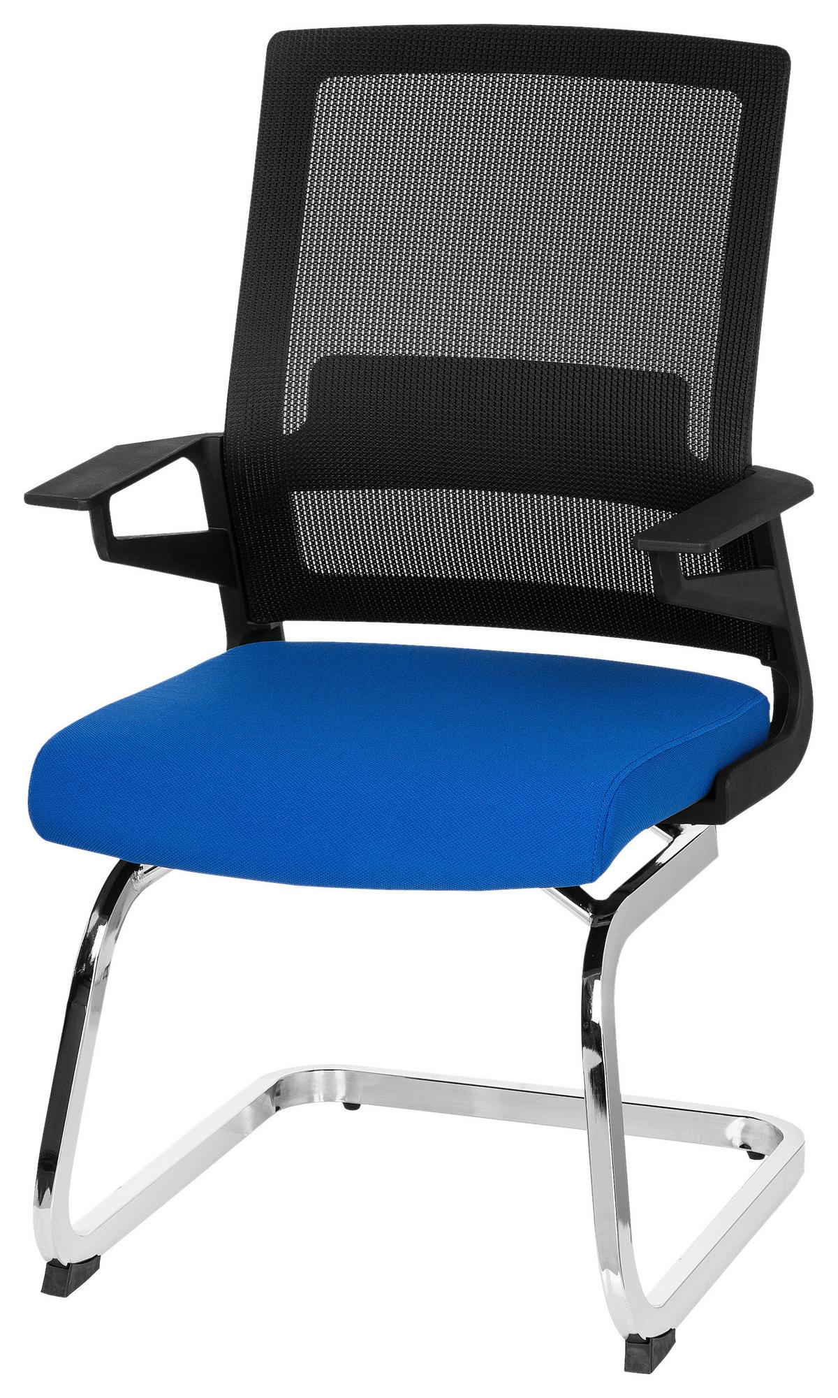 Konferenčni Stol Inventor V, Črna, Modra - barve kroma/modra, Moderno, kovina/umetna masa (59/95/54cm) - MID.YOU