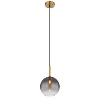 Hängeleuchte Elisabeth Messingfarben max. 10 Watt - Klar/Messingfarben, Design, Glas/Metall (18/120cm) - Globo