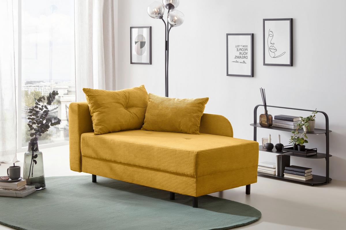 Liege Nova Senfgelb - Senfgelb/Schwarz, MODERN, Holz/Textil (85/62/145cm) - Based