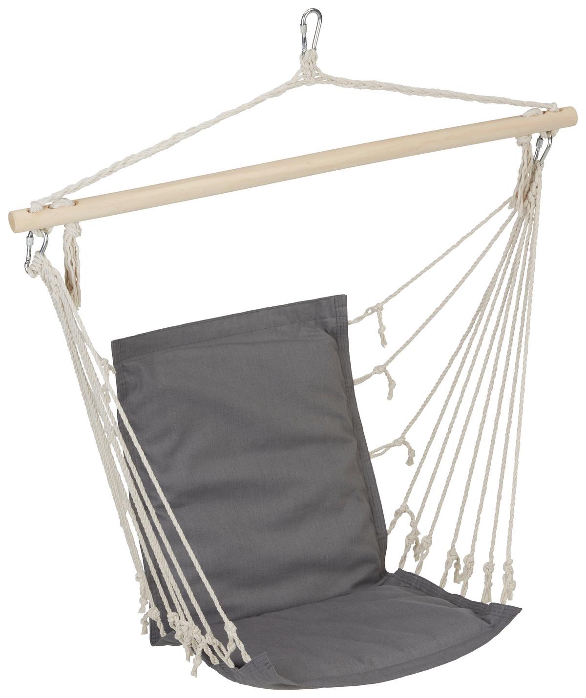 VISEČ SEDEŽ RELAX - siva/naravne barve, tekstil/les (100/47cm) - Modern Living
