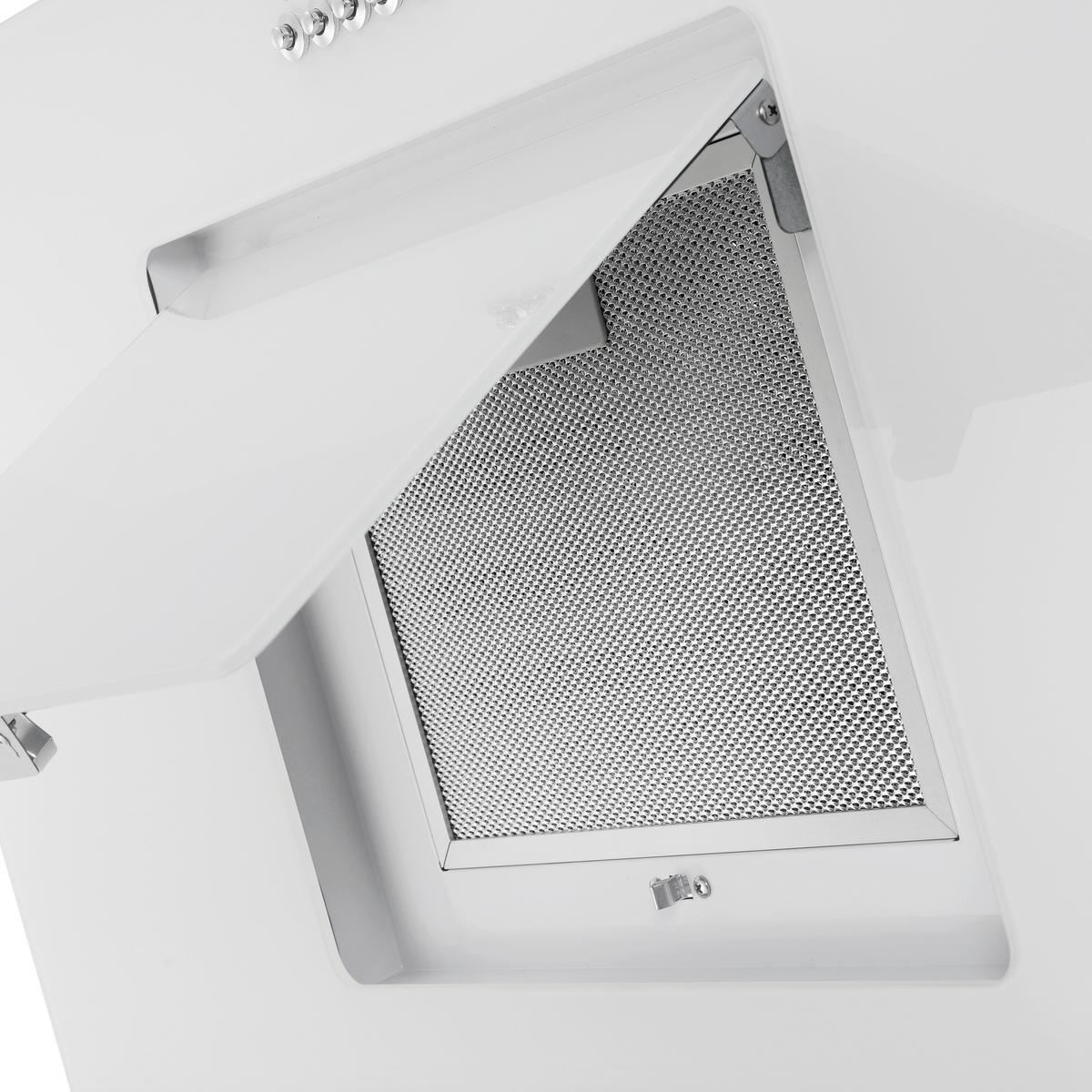 Kuhinjska Napa Svea, 90cm - bela, Trend, kovina/steklo (90/73,9-111,9/37cm) - Respekta