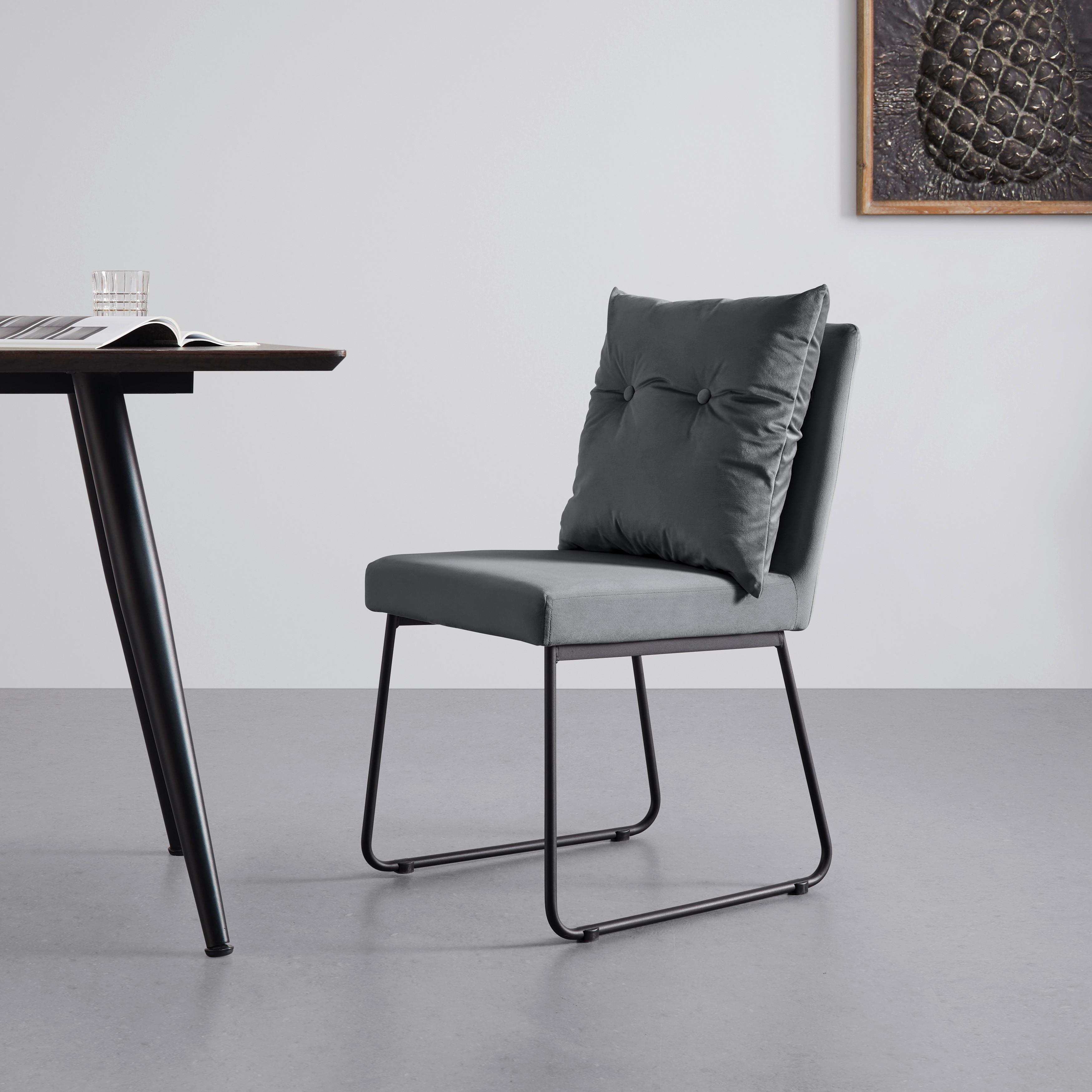 KRZESŁO BONO - czarny/szary, Modern, metal/drewno (44/90/58cm) - Bessagi Home