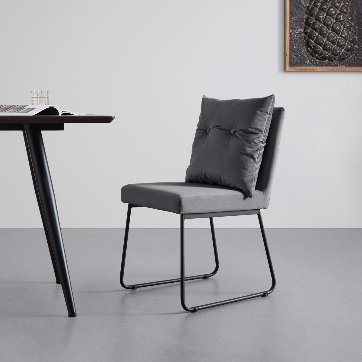 KRZESŁO BONO - czarny/szary, Modern, metal/drewno (44/90/58cm) - Bessagi Home