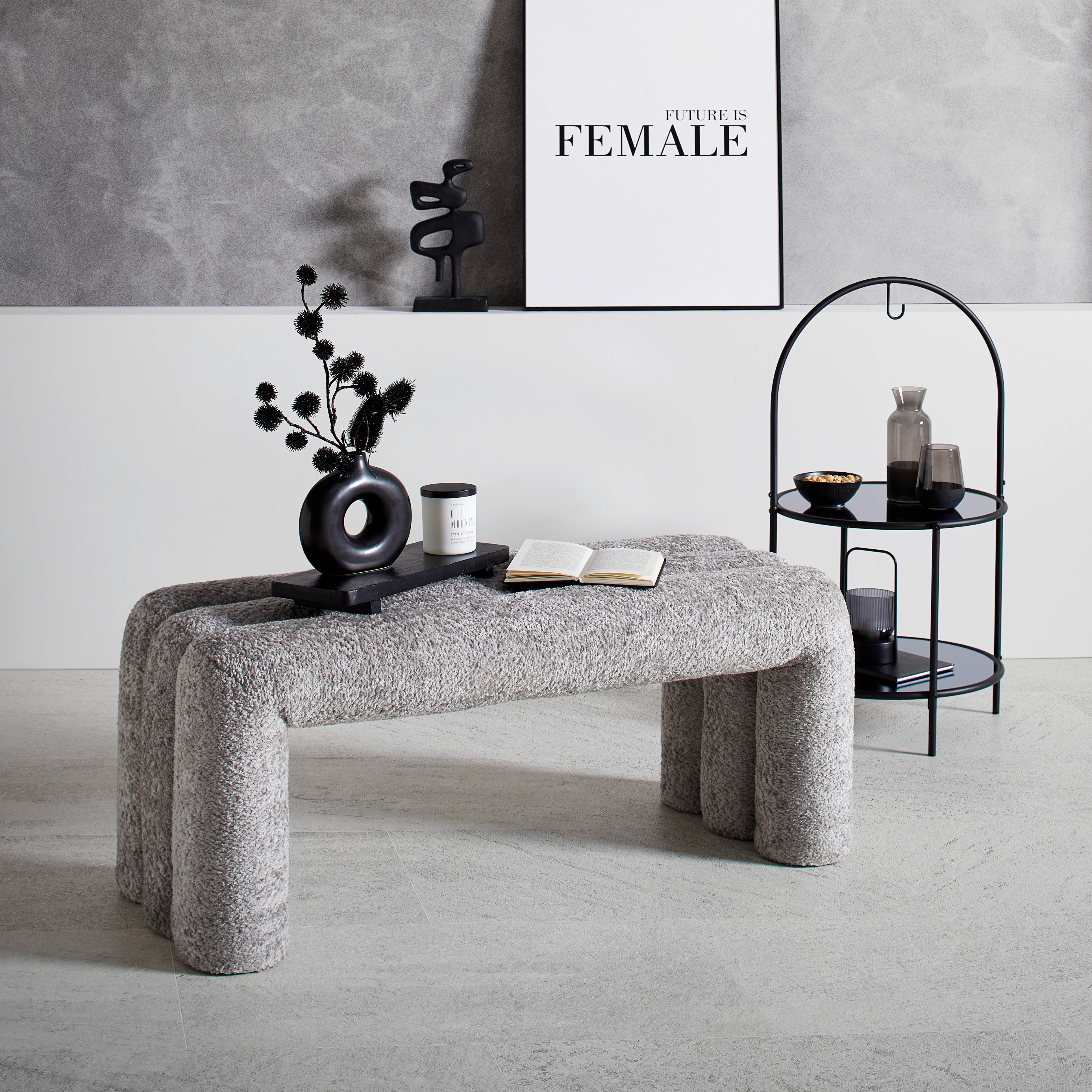 Sitzbank Nala Grau - Grau, MODERN, Holzwerkstoff/Textil (100/43/42cm) - Premium Living